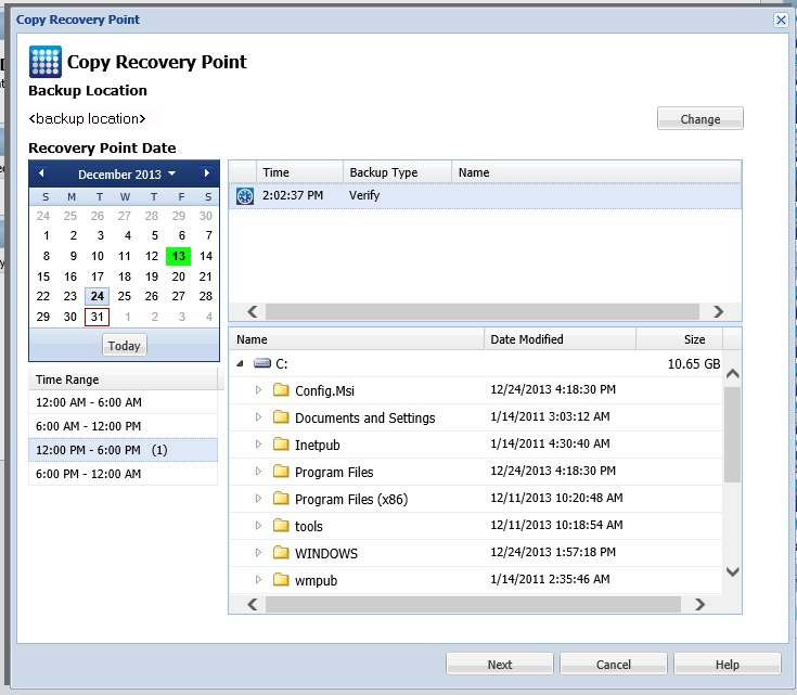 Manage Recovery Points